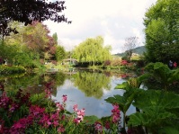 De prachtige vijver met de waterlelies in de tuinen van Claude Monet